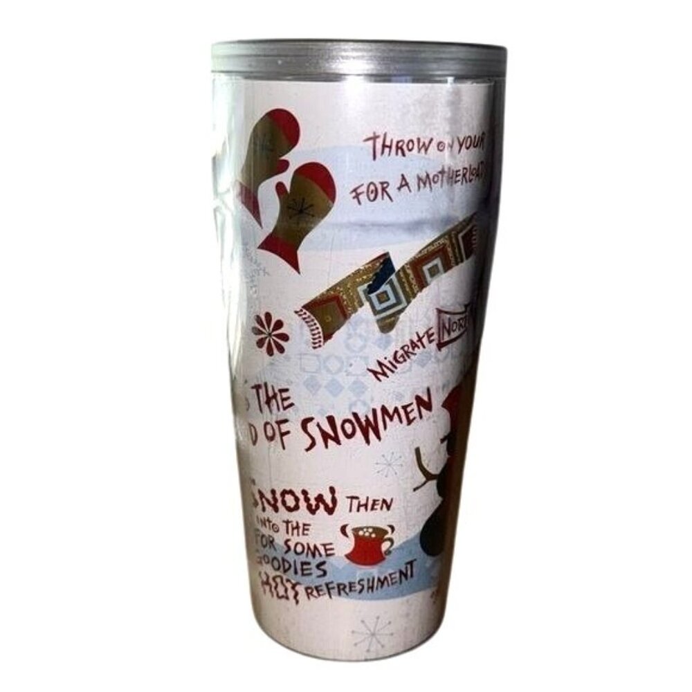 Starbucks Winter Themed Travel Tumbler Without Lid 16 Oz Plastic